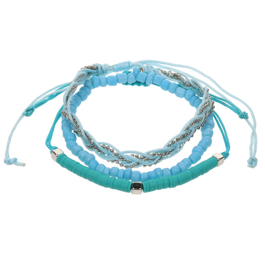 AL001 - Aloha Festival Multi Stack Bracelets - Sky Blue