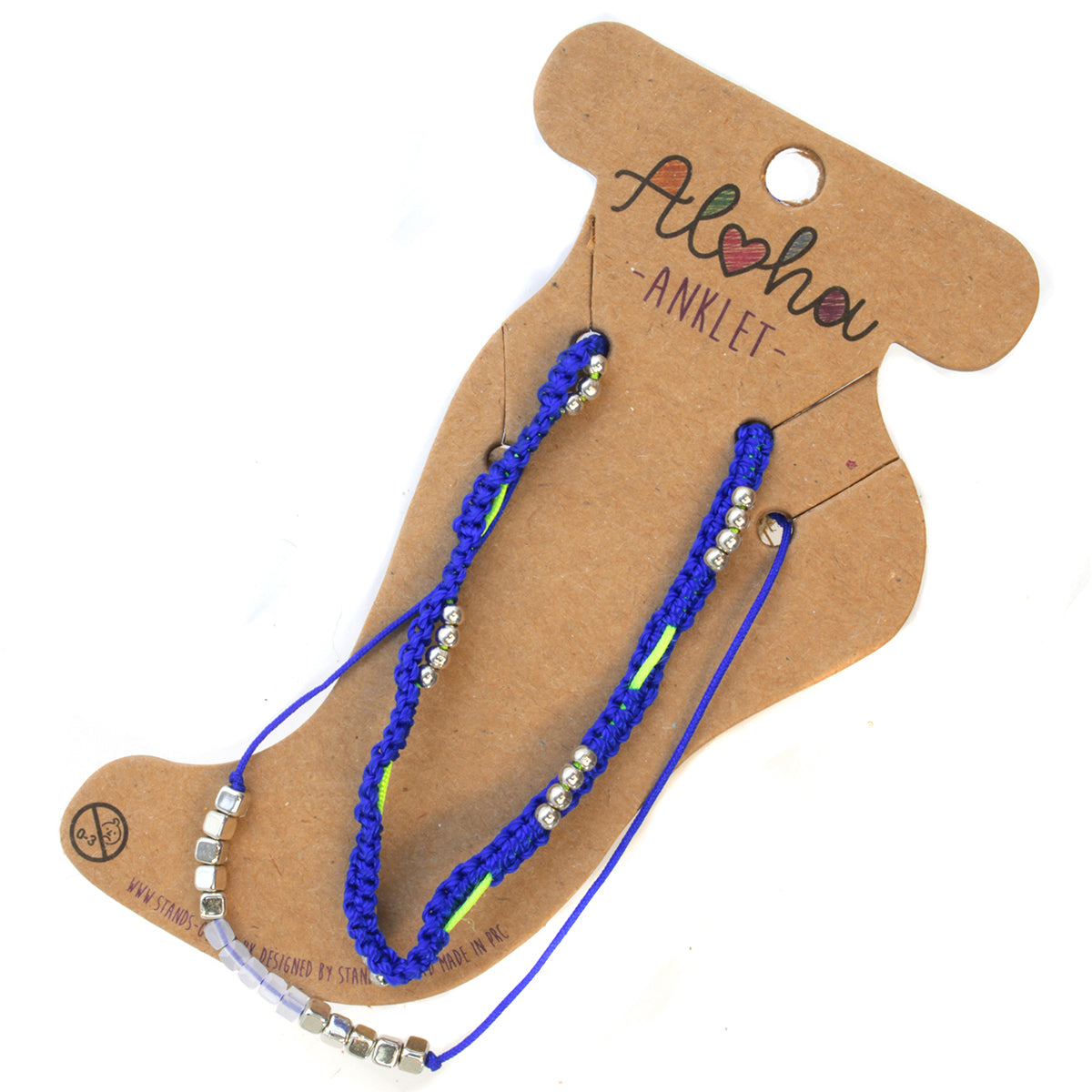 Aloha Summer Anklet Bracelet - Electric Blue