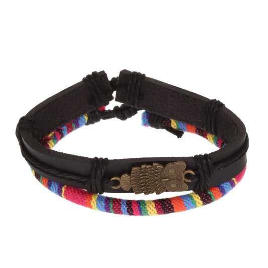 AL026 - Aloha Festival Multi Stack Bracelets - Multicoloured/Owl Charm
