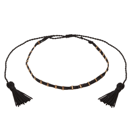 AN1 - Black And Gold Anklet