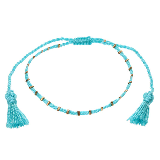 AN2 - Turquoise And Gold Anklet