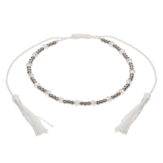 AN7 - White And Silver Anklet