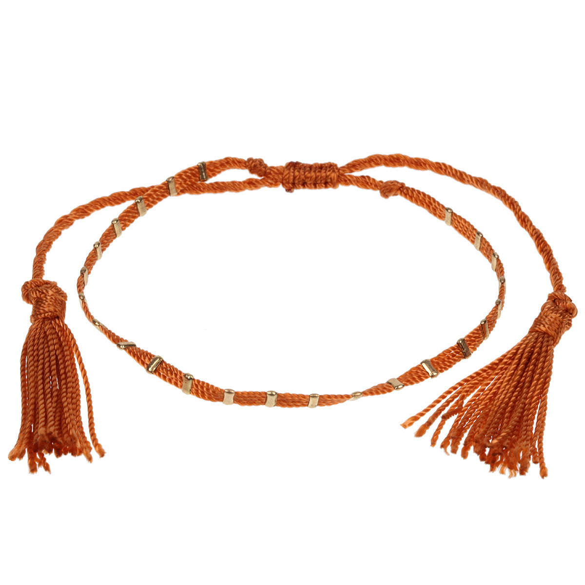 Bronze And Gold Anklet With Tassels