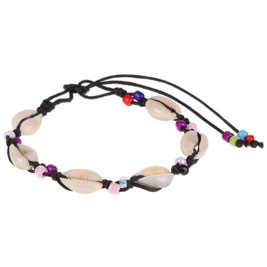 Seashell Beach Bracelet - Black/6 shells