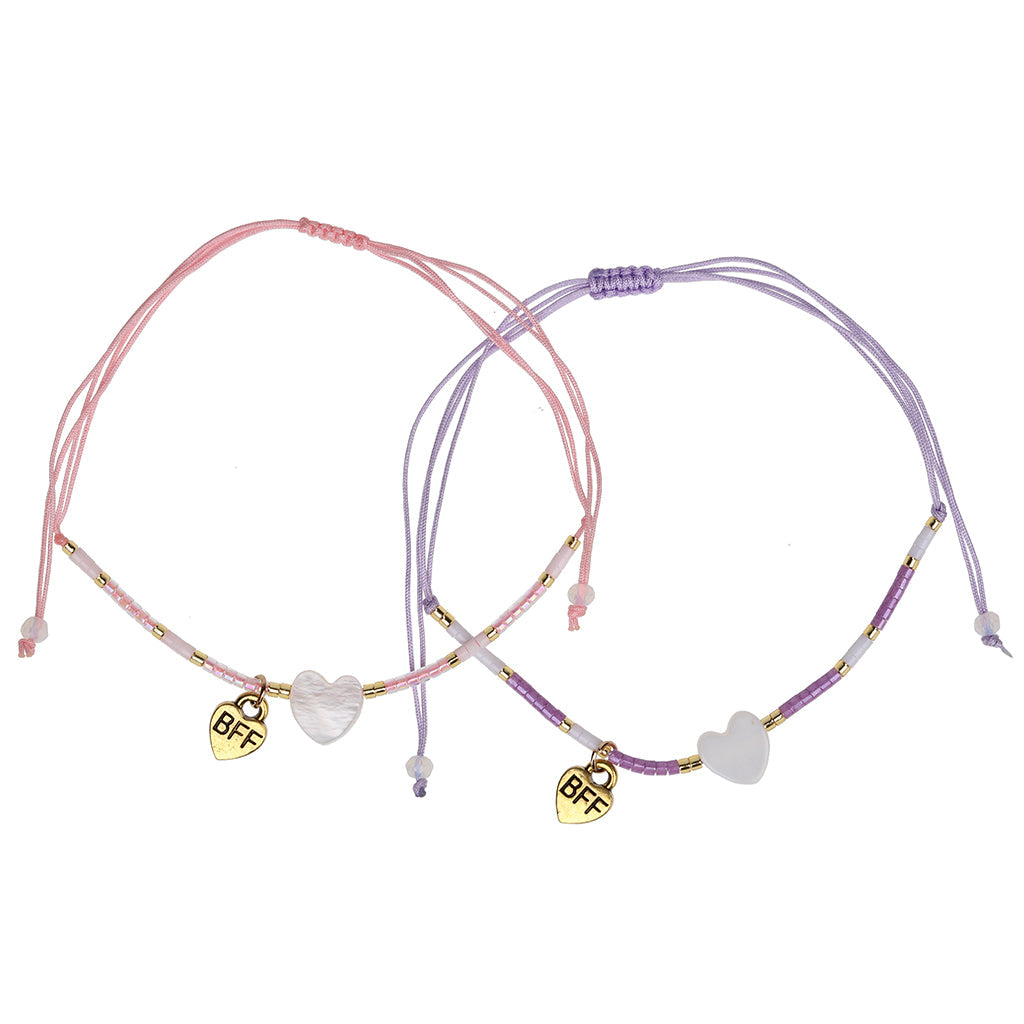 Best Friend Bracelets - White Hearts