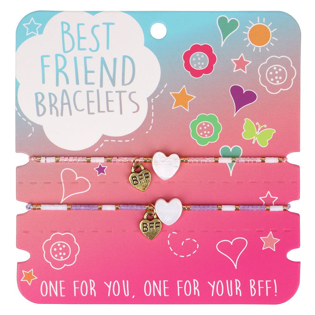 Best Friend Bracelets - White Hearts