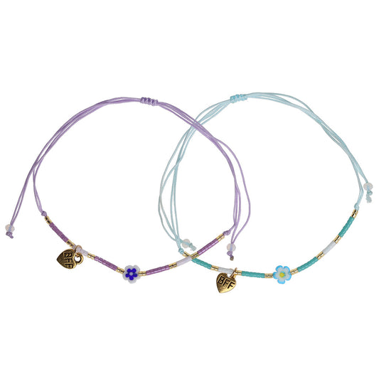 BFB17 - Best Friend Bracelets | Multicoloured Flowers