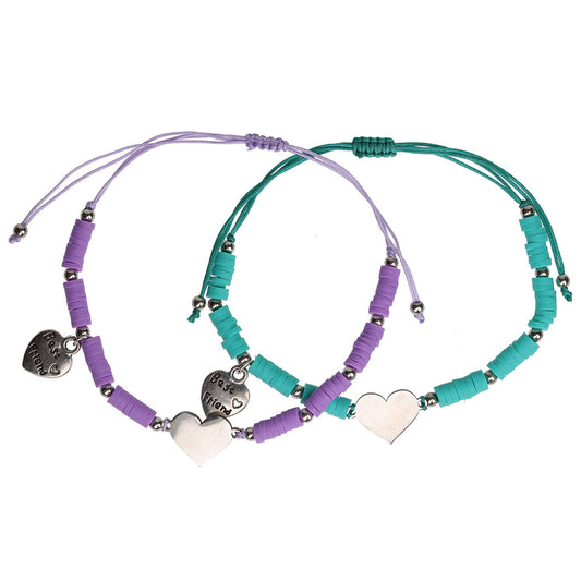 BFB21 - Best Friend Bracelets | Silver Hearts