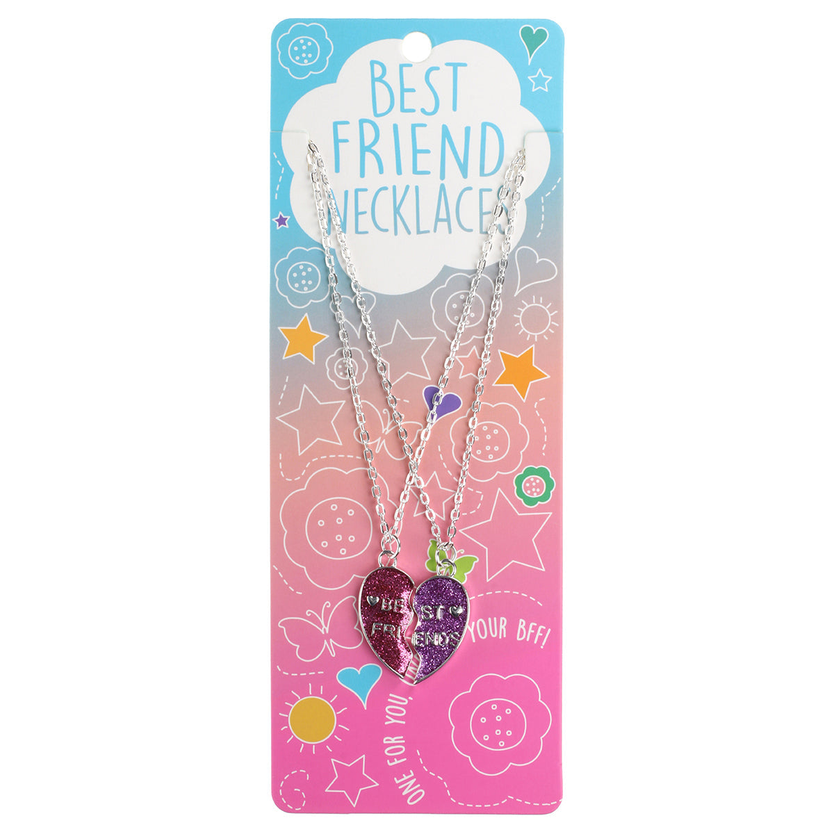 Best Friends Necklace - Glitter Split Heart