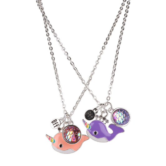 BFN17 - Best Friends Necklace | Narwhals