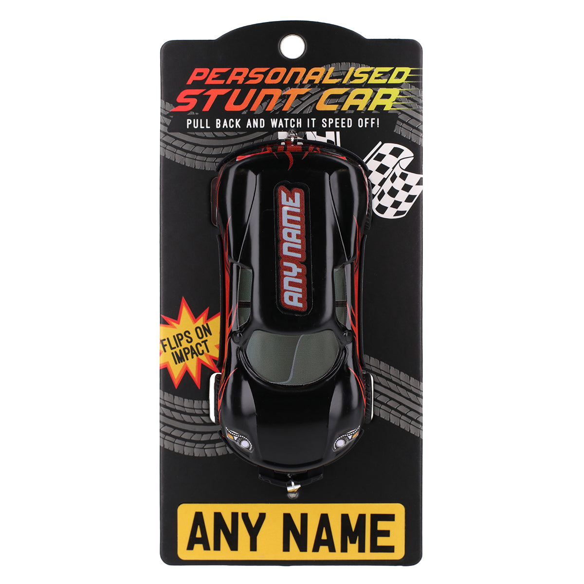 Black Personalised Stunt Car - Make Any Name