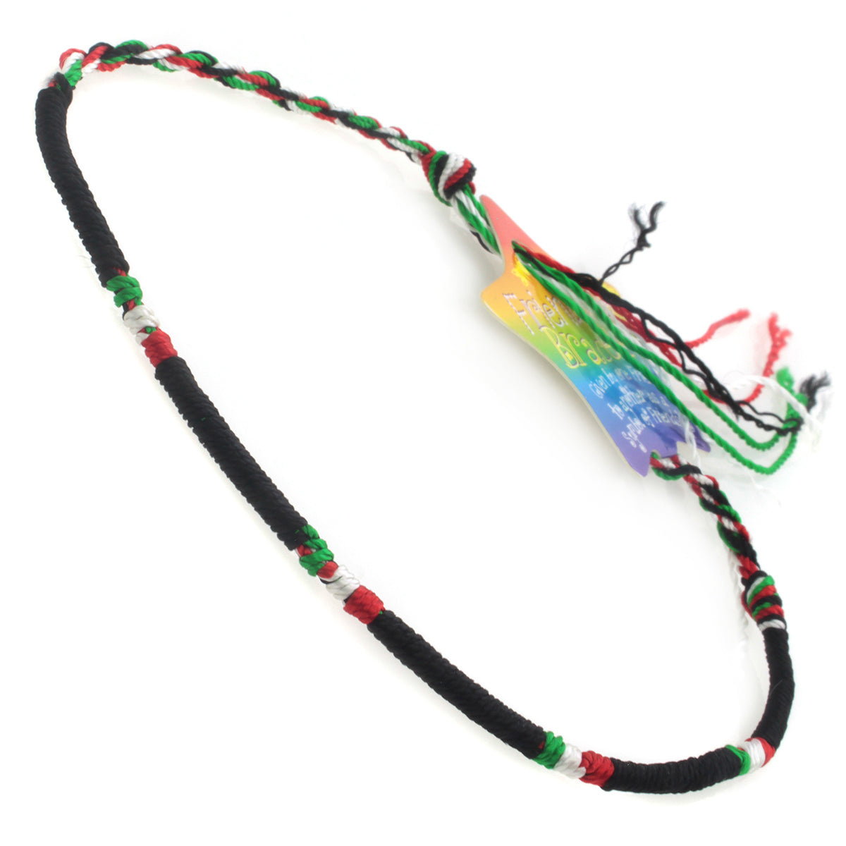 Multicoloured Purple Wrapped Friendship Bracelet With White, Pink And Blue Stripes