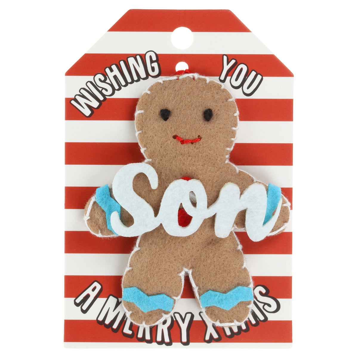Personalised Gingerbread Christmas Tree Decoration - Son