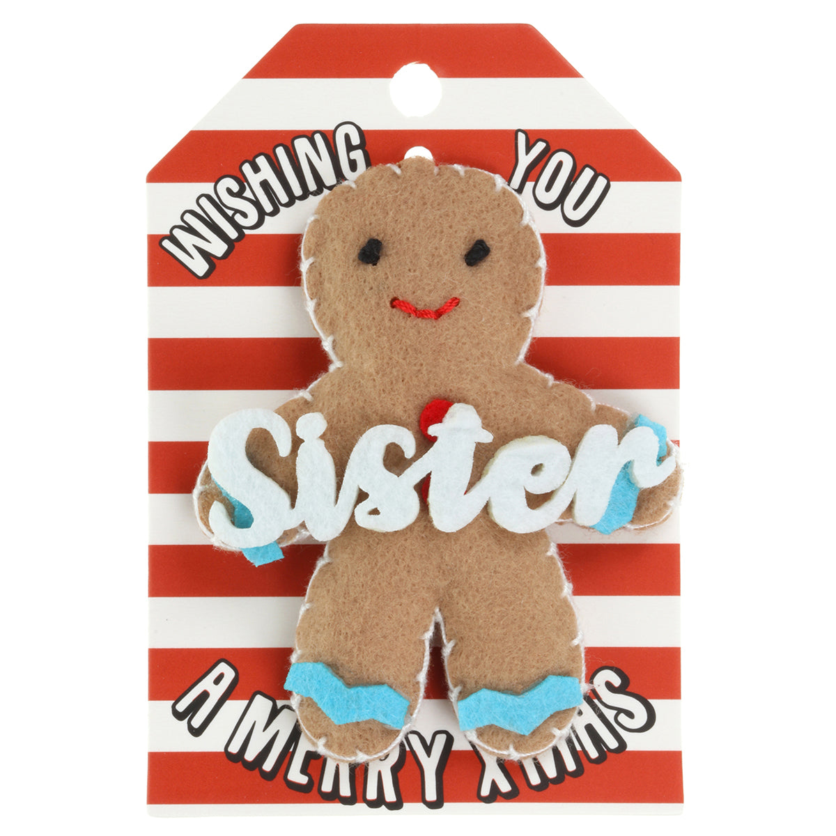 Personalised Gingerbread Christmas Tree Decoration - Sister