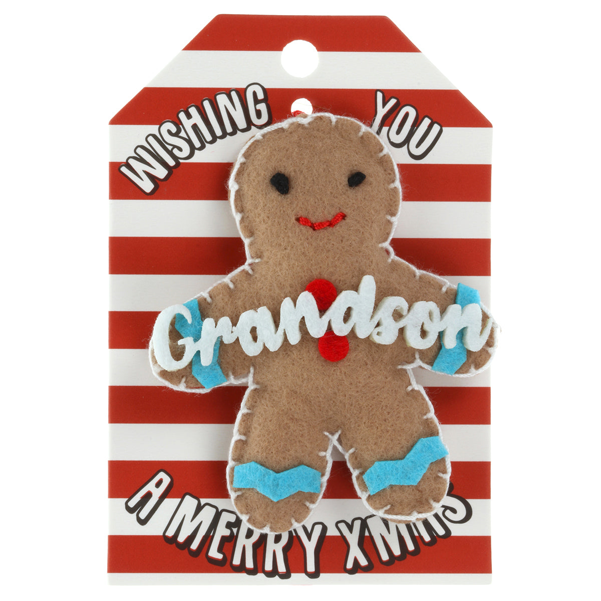 Personalised Gingerbread Christmas Tree Decoration - Grandson