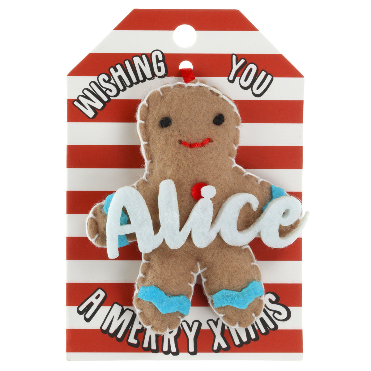 Personalised Gingerbread Christmas Tree Decoration - Alice