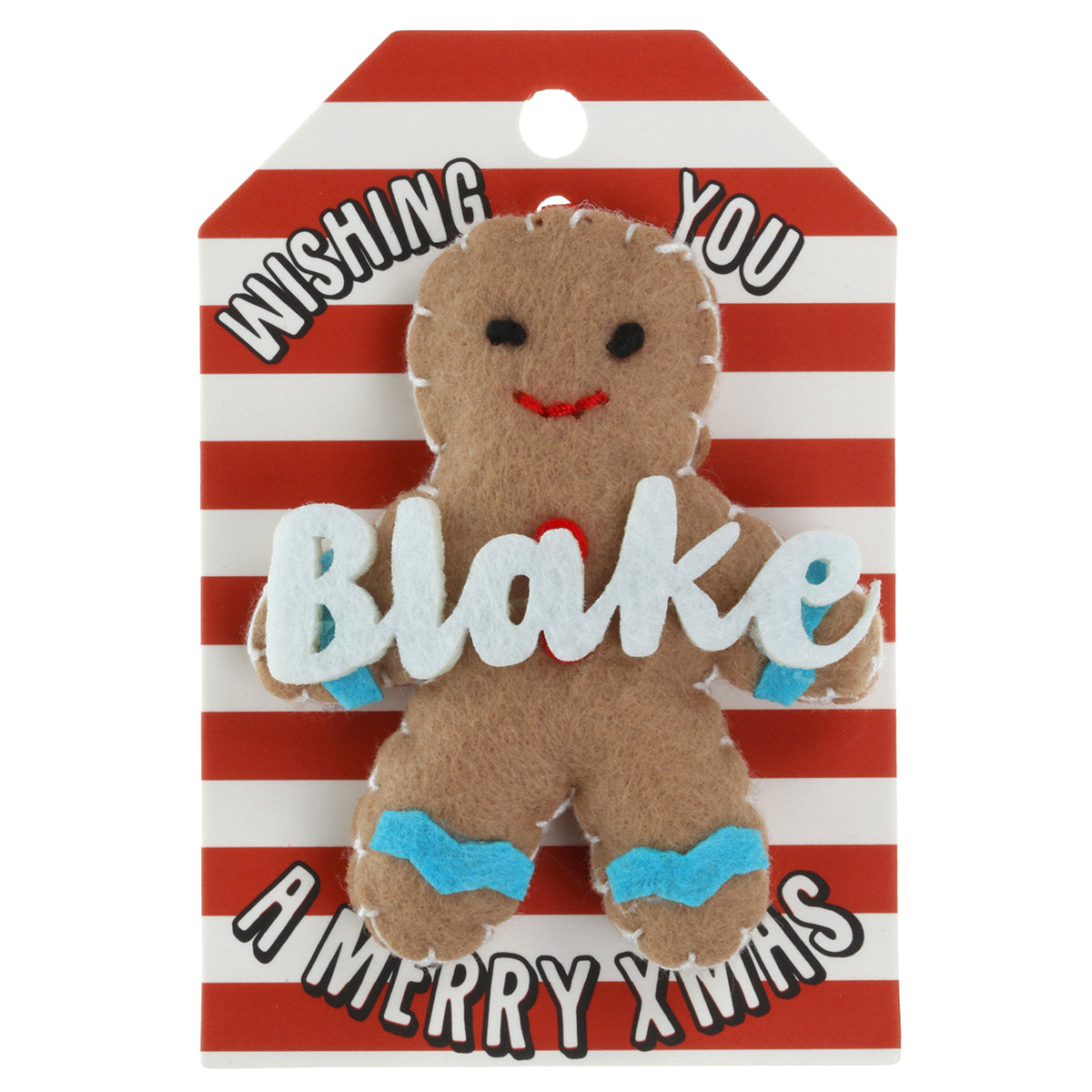 Personalised Gingerbread Christmas Tree Decoration - Blake