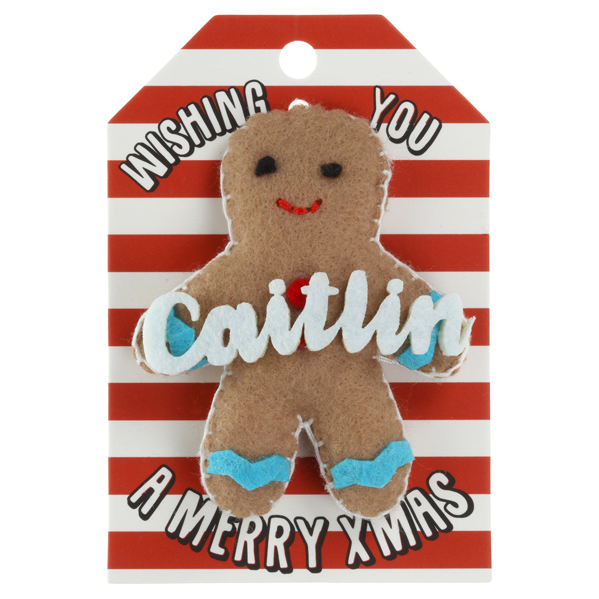 Personalised Gingerbread Christmas Tree Decoration - Caitlin