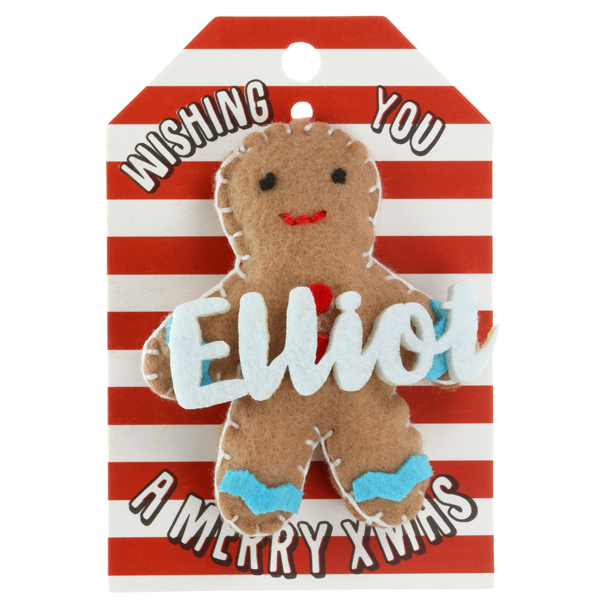 Personalised Gingerbread Christmas Tree Decoration - Elliot