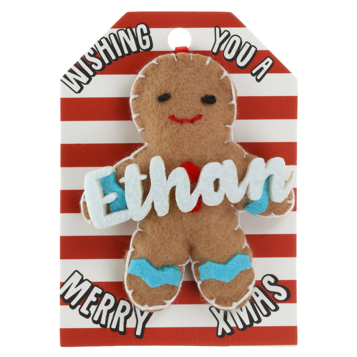 Personalised Gingerbread Christmas Tree Decoration - Ethan