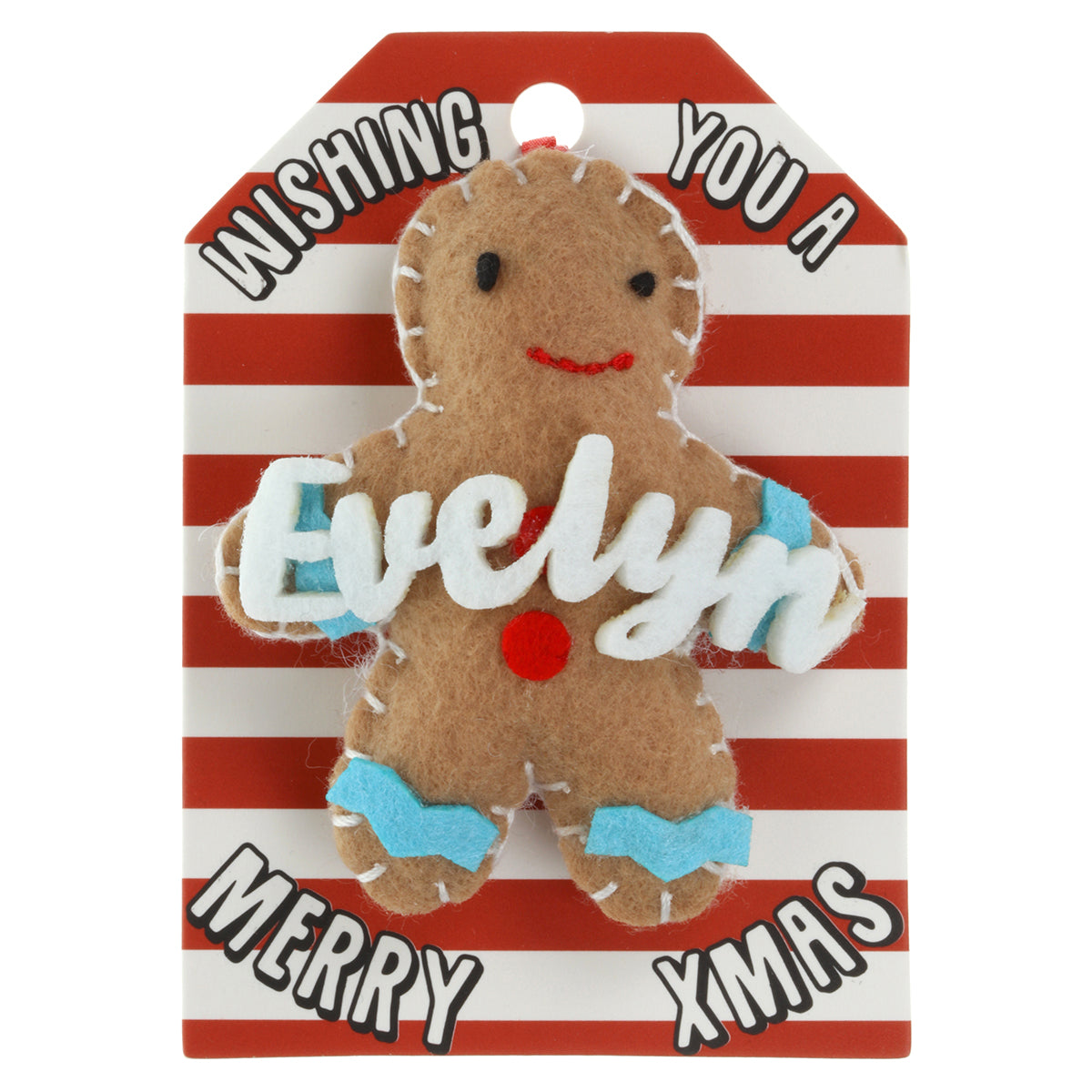 Personalised Gingerbread Christmas Tree Decoration - Evelyn