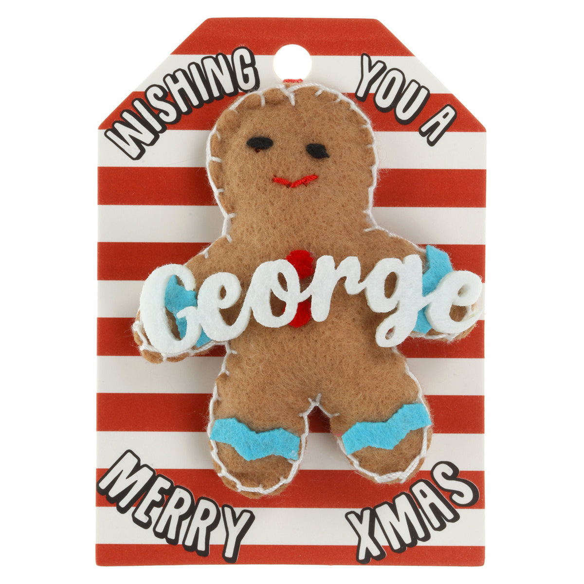 Personalised Gingerbread Christmas Tree Decoration - George