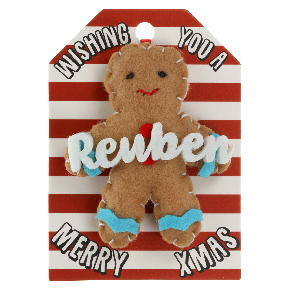 Personalised Gingerbread Christmas Tree Decoration - Reuben