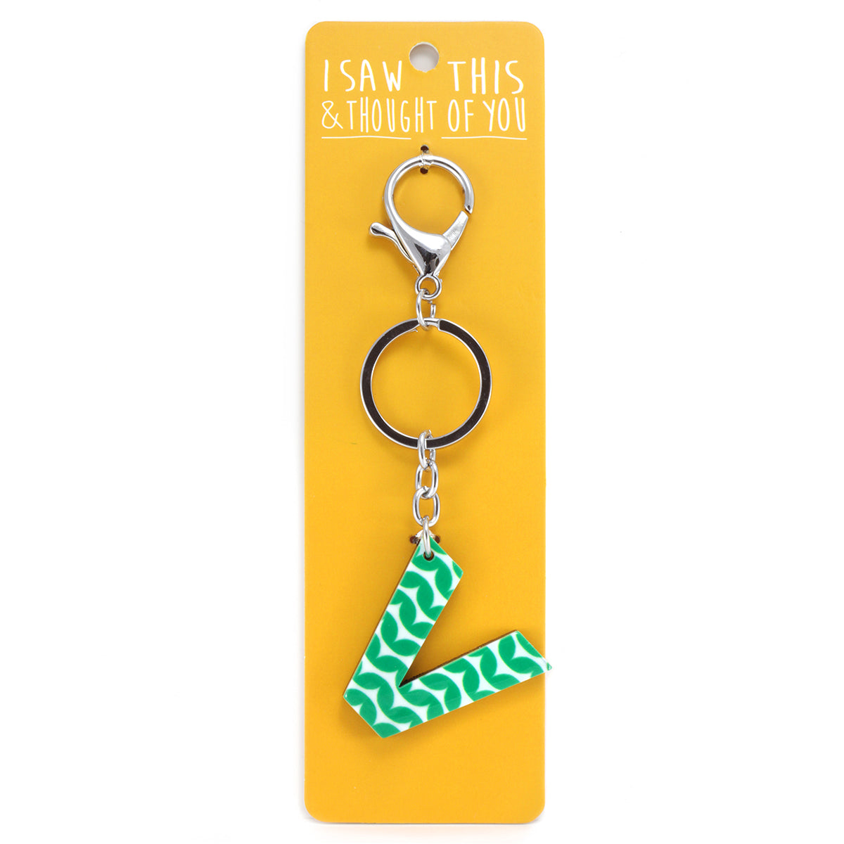A KEYRING SAYING 'V'