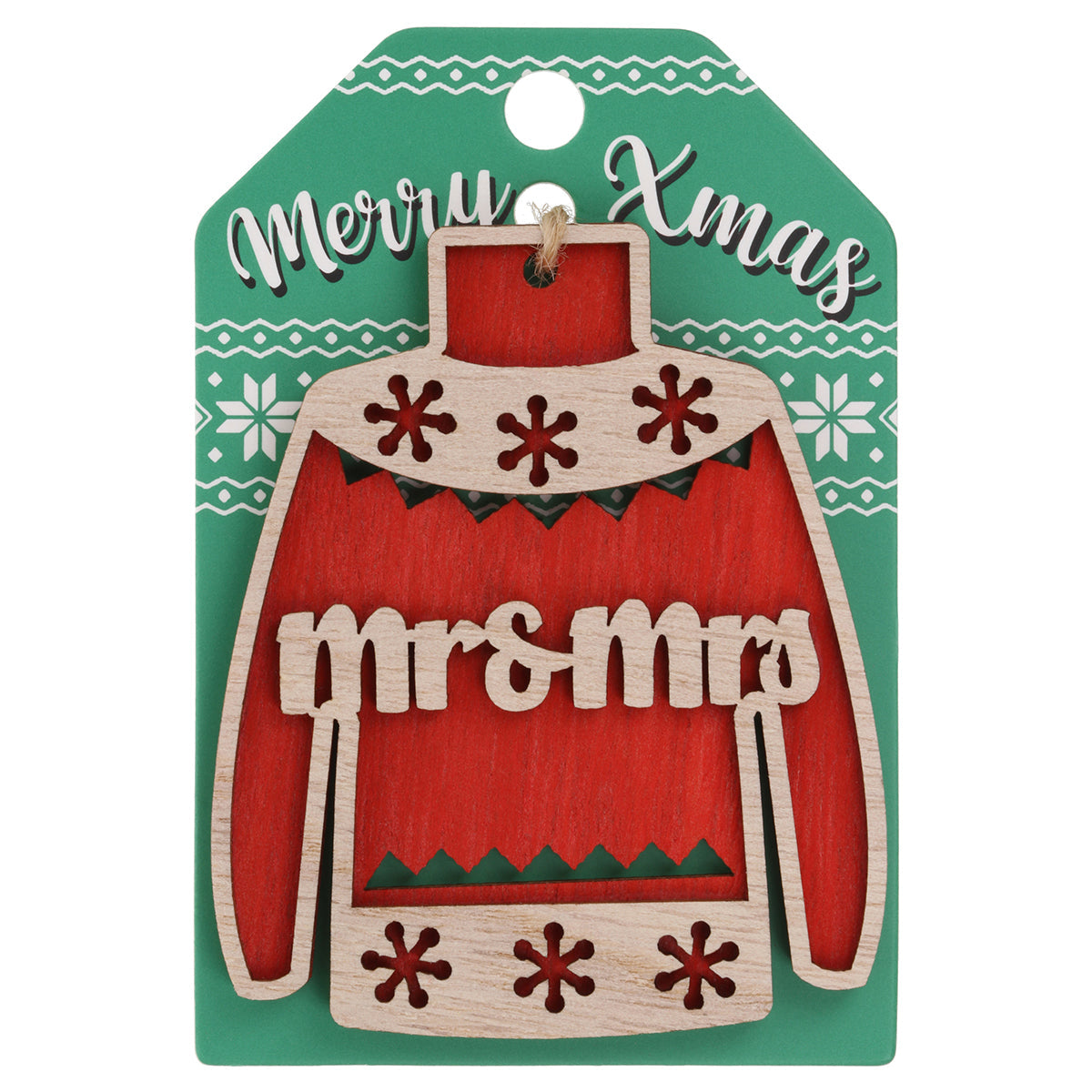 Wooden Christmas Jumper Decoration-Mr & Mrs