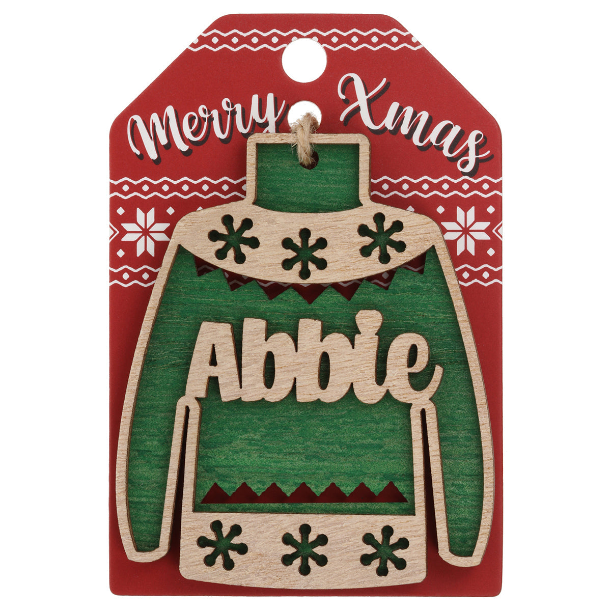 Wooden Christmas Jumper Decoration-Abbie