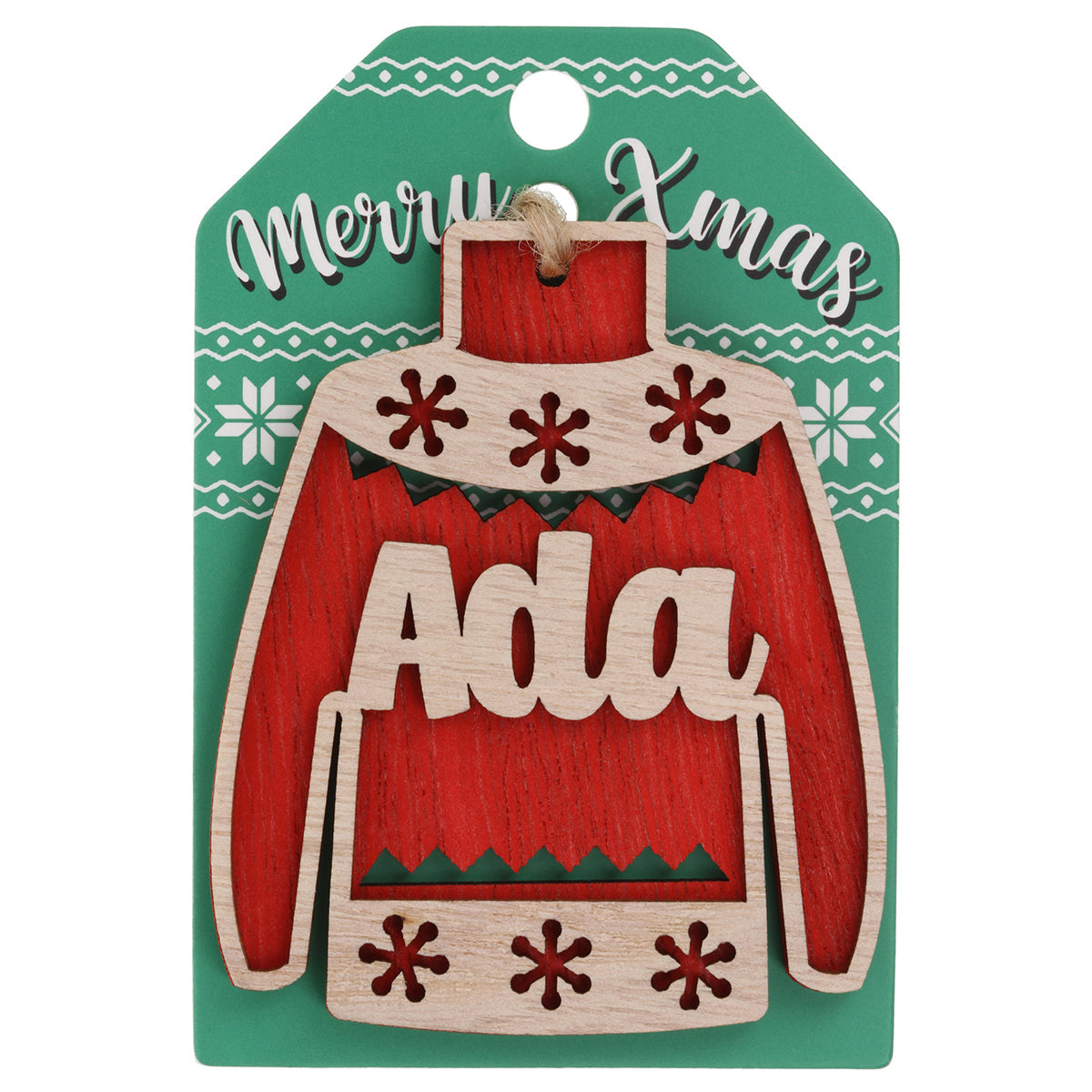 Wooden Christmas Jumper Decoration-Ada