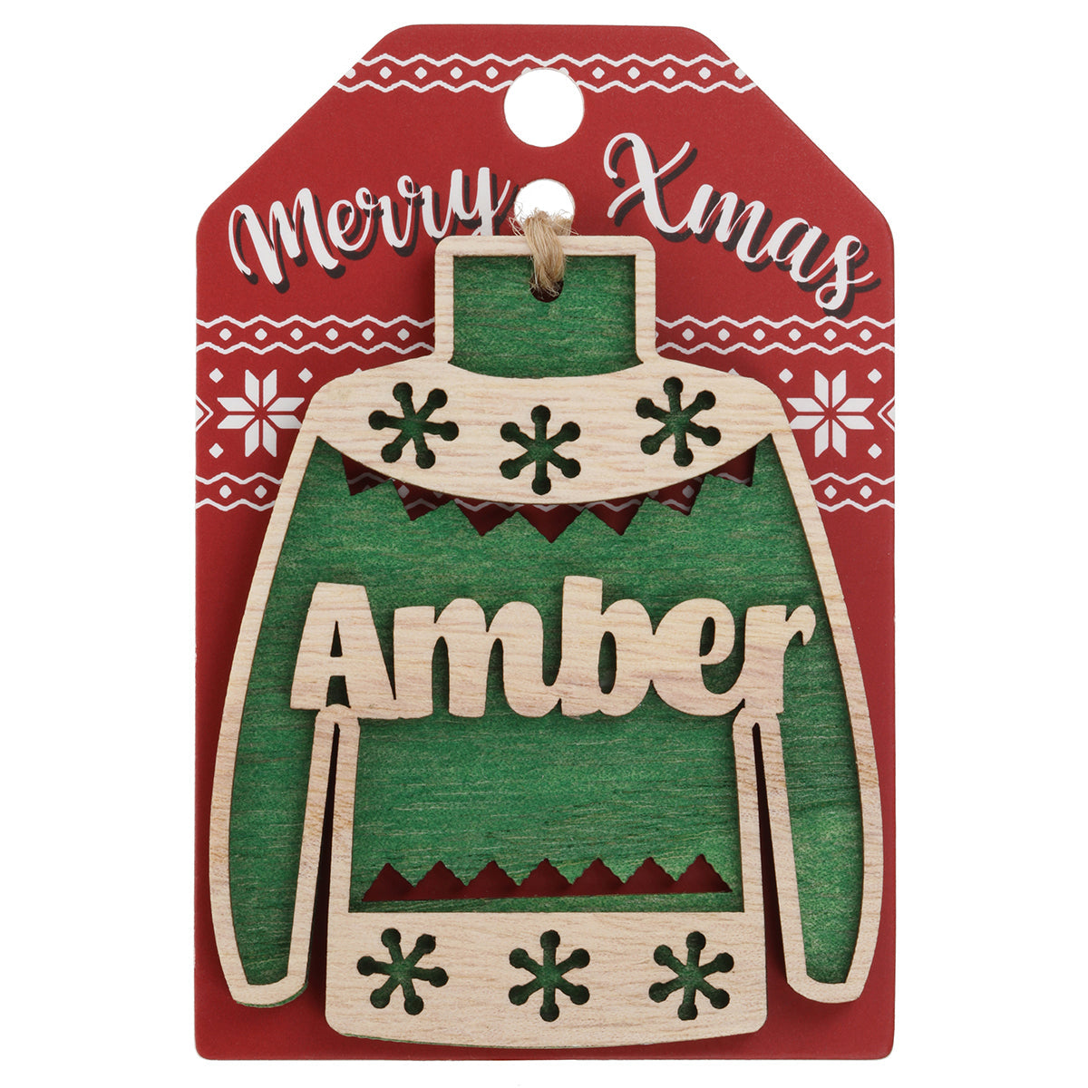 Wooden Christmas Jumper Decoration-Amber