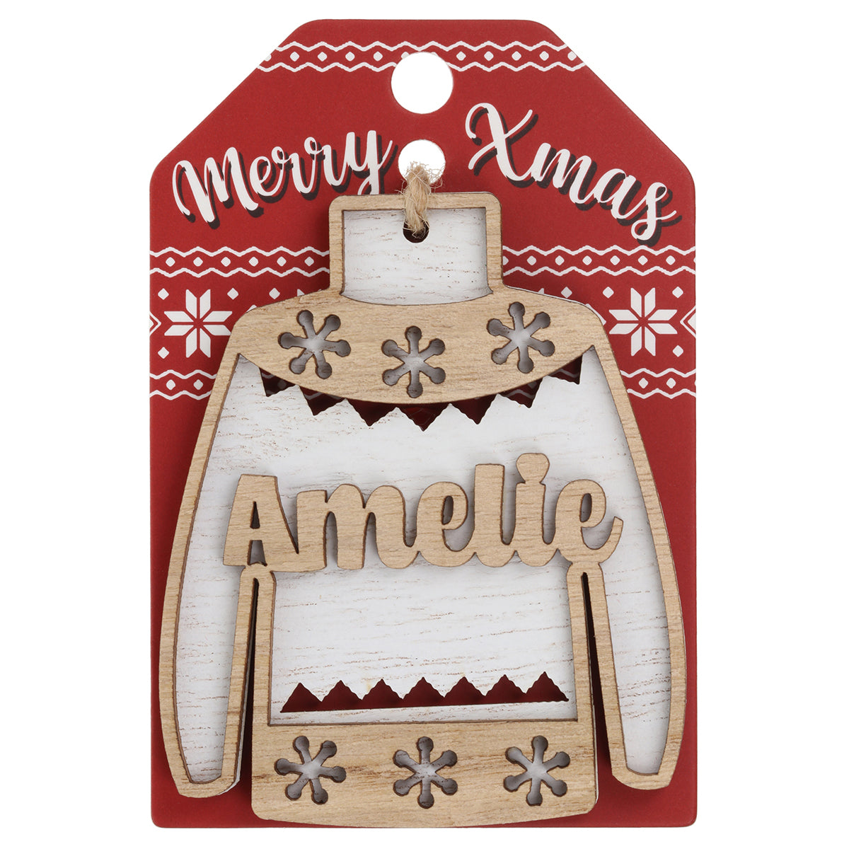 Wooden Christmas Jumper Decoration-Amelie