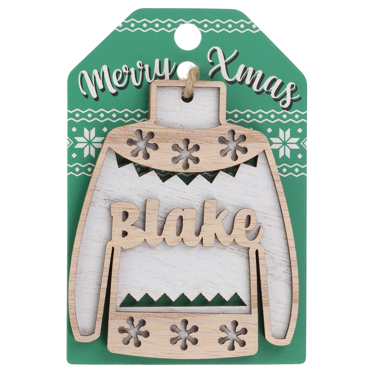 Wooden Christmas Jumper Decoration-Blake