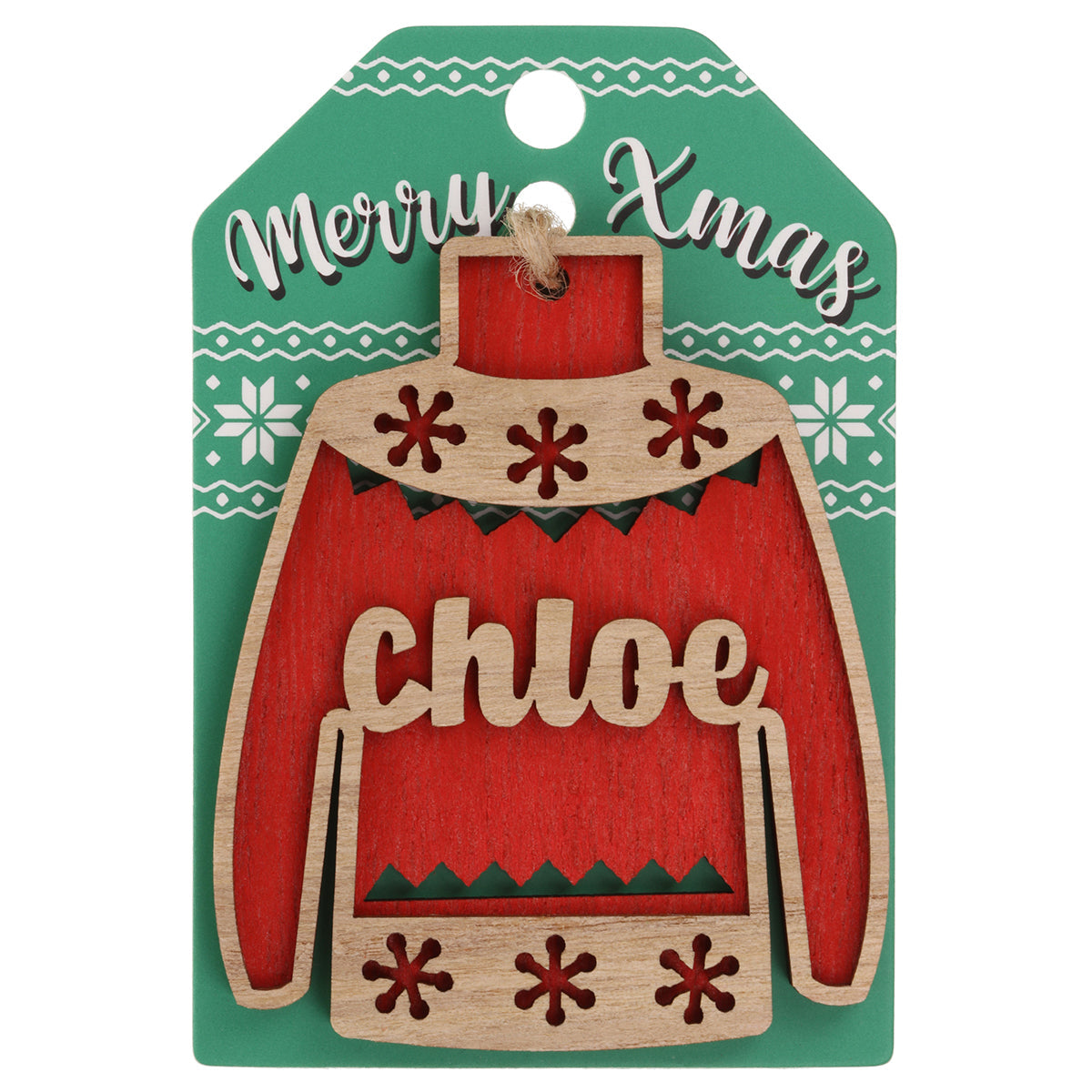 Wooden Christmas Jumper Decoration-Chloe