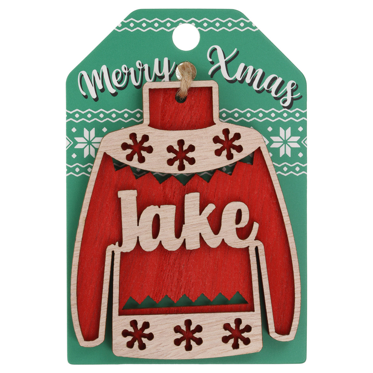 Wooden Christmas Jumper Decoration-Jake