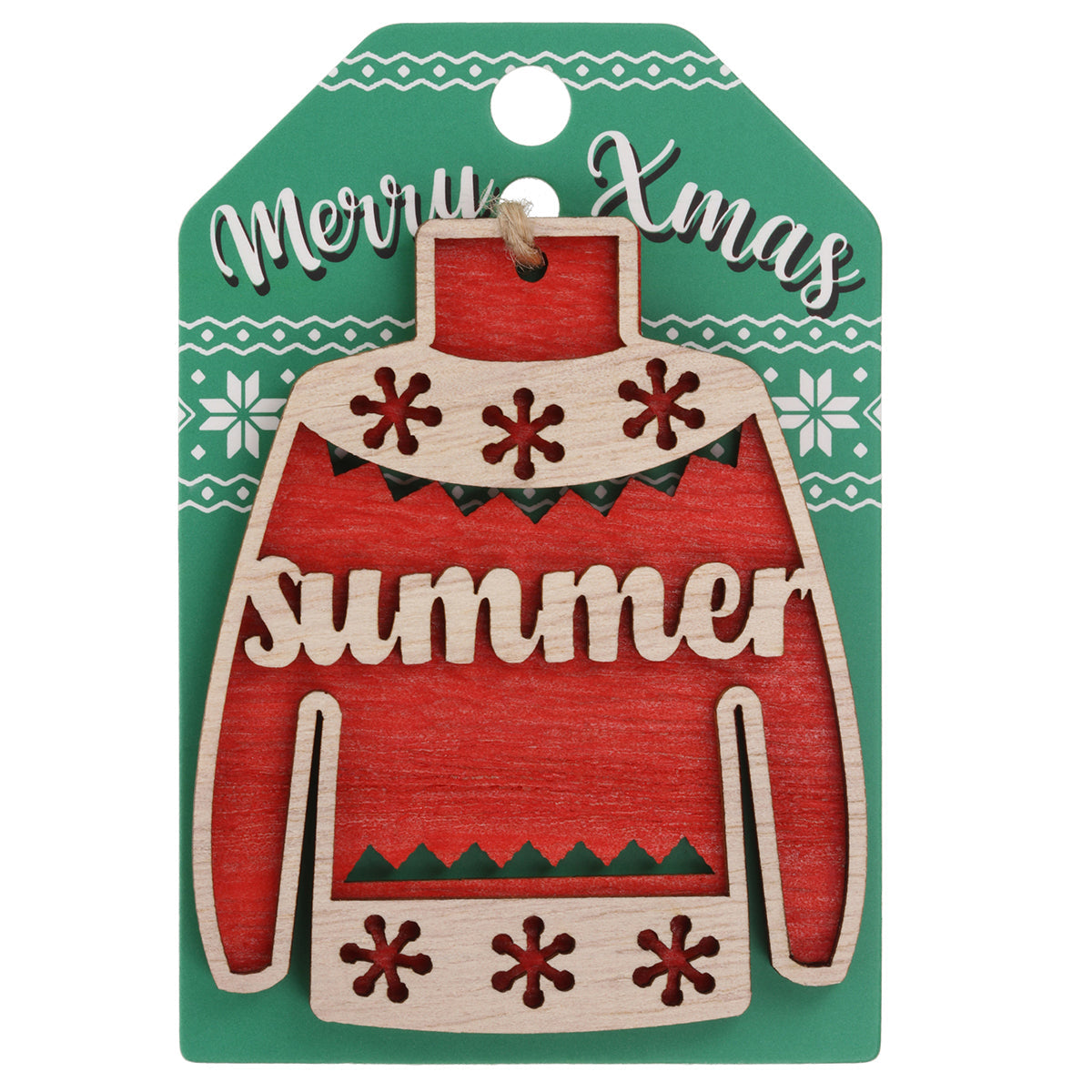 Wooden Christmas Jumper Decoration-Summer