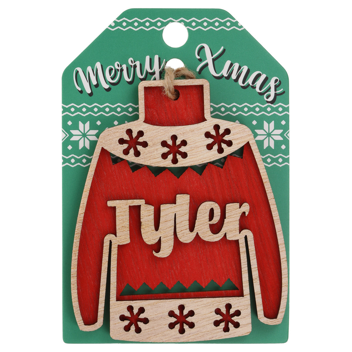 Wooden Christmas Jumper Decoration-Tyler