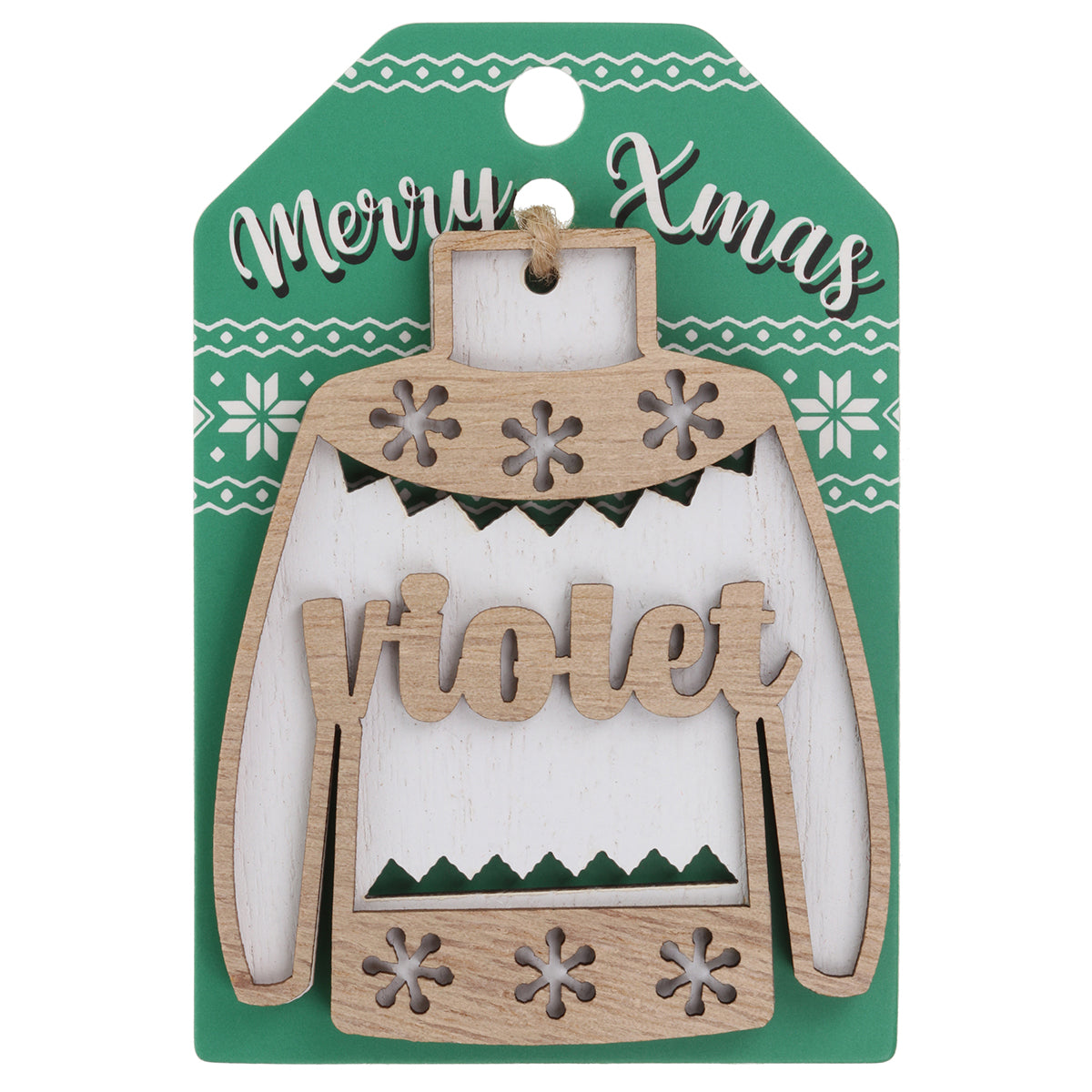 Wooden Christmas Jumper Decoration-Violet