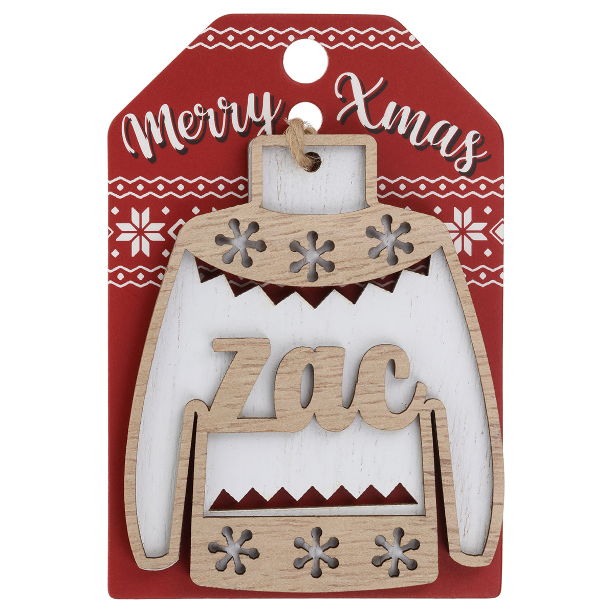 Wooden Christmas Jumper Decoration-Zac