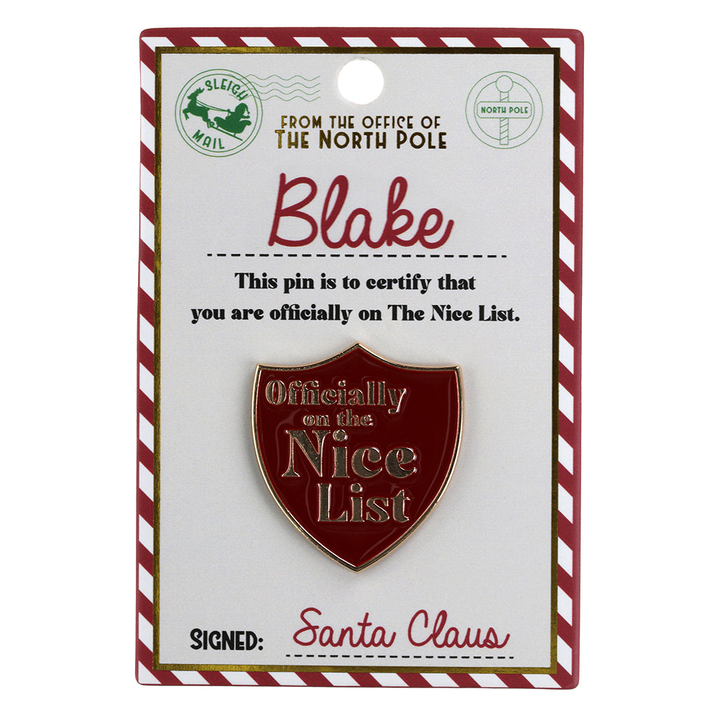 Nice List Pin Badge-Blake