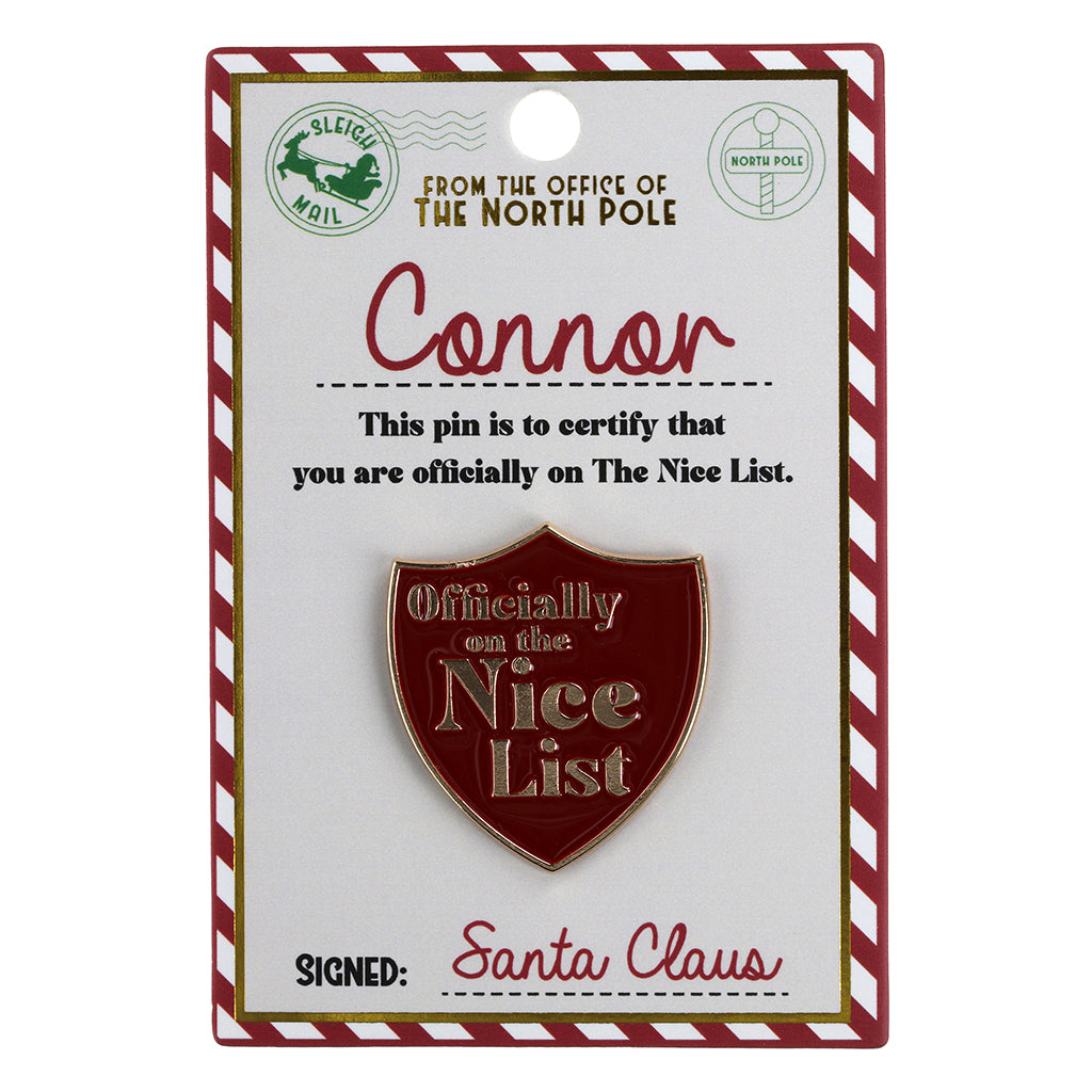 Nice List Pin Badge-Connor