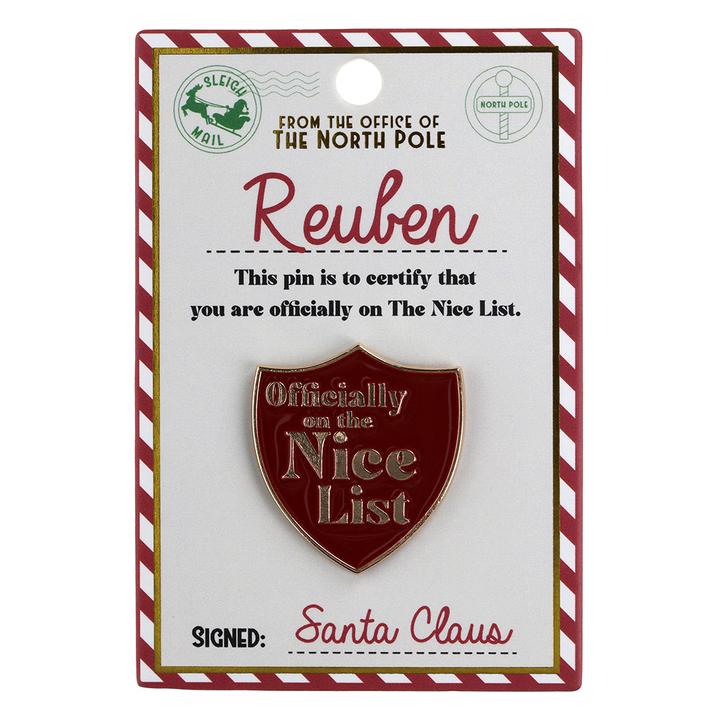 Nice List Pin Badge-Reuben