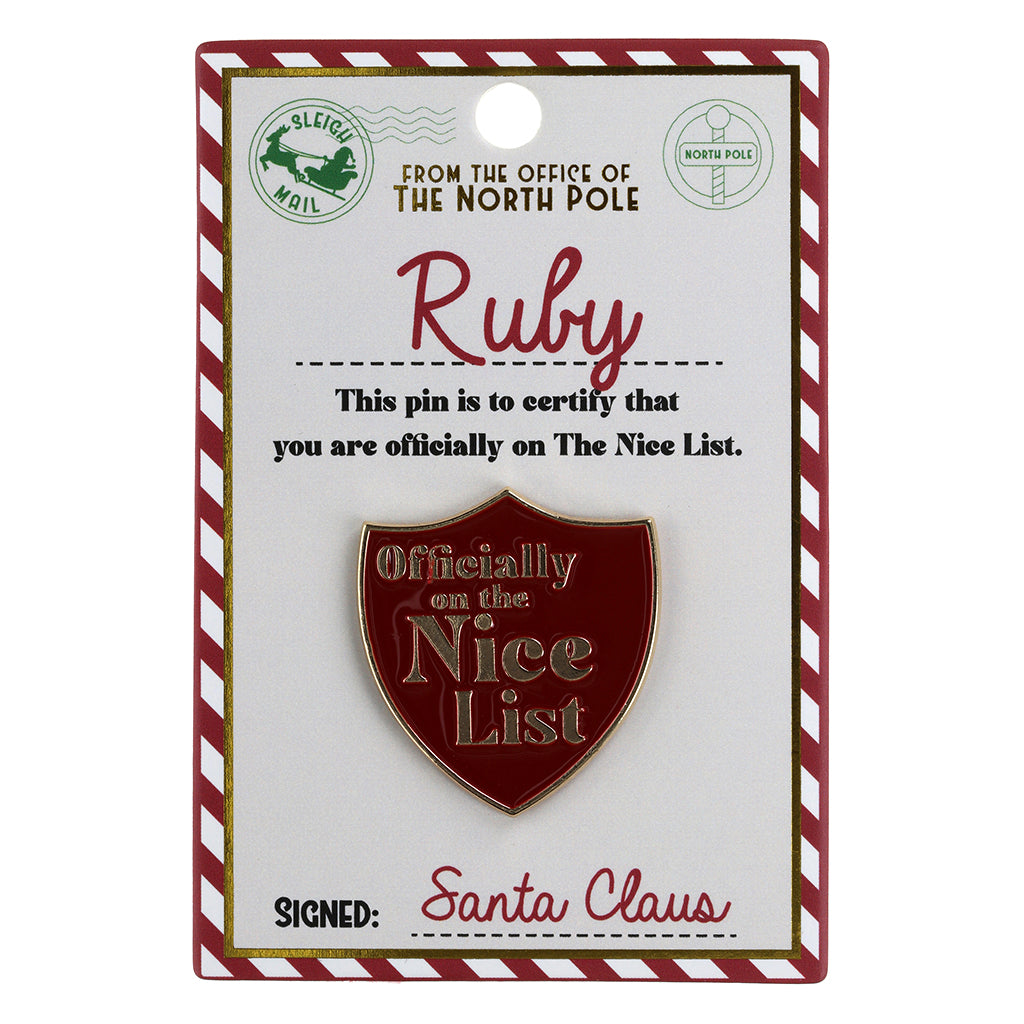 Nice List Pin Badge-Ruby