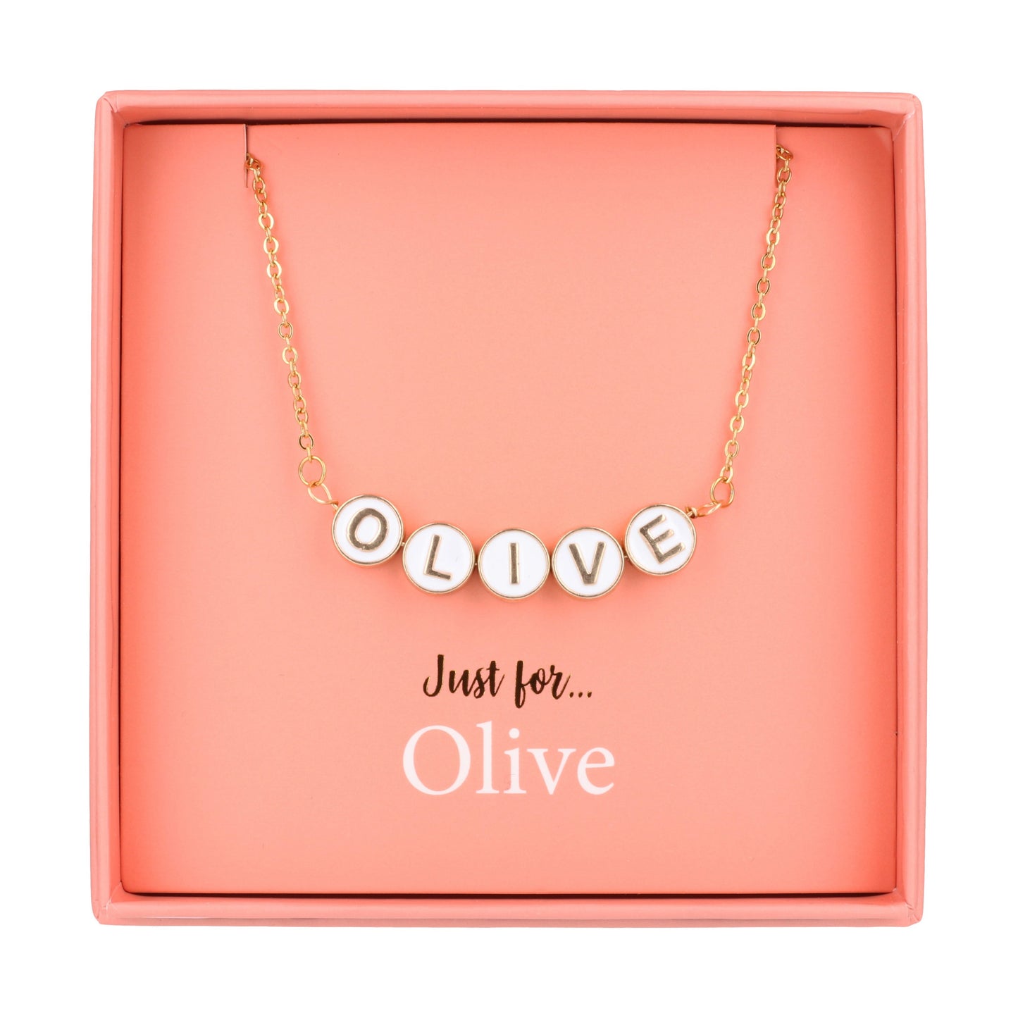 Just For Personalised Necklace - Olive