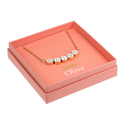 NE104 - Just For Personalised Necklace - Olive