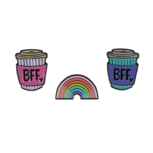 PIN015 - Pin Badges - BFF Coffee Cups