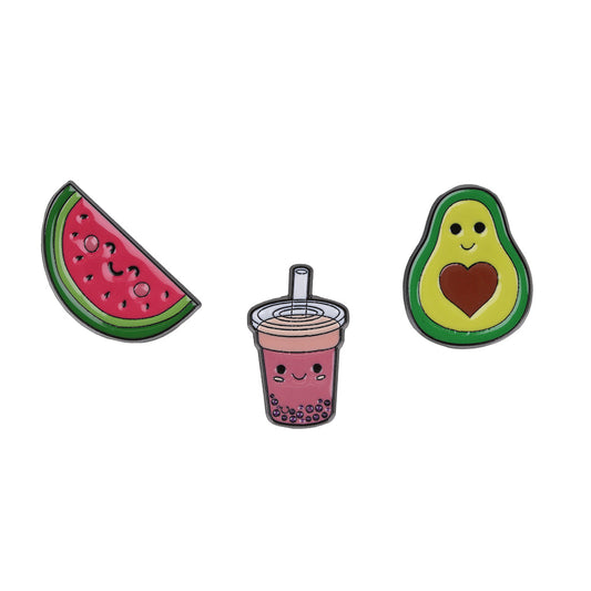 PIN028 - Pin Badges - Cute Snacks