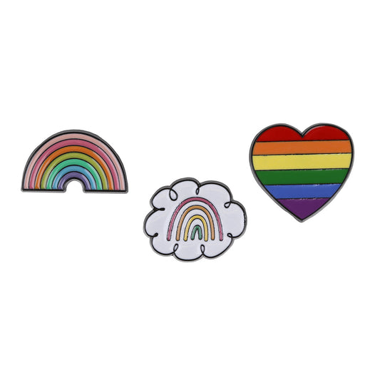 PIN041 - Pin Badges - Cloudy Rainbow