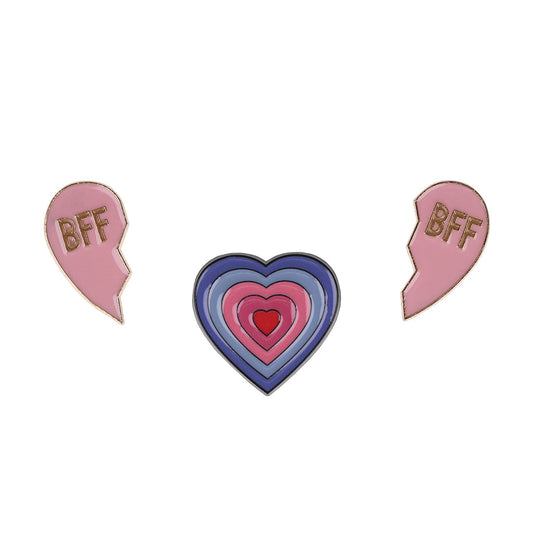 PIN054 - Pin Badges - BFF Hearts